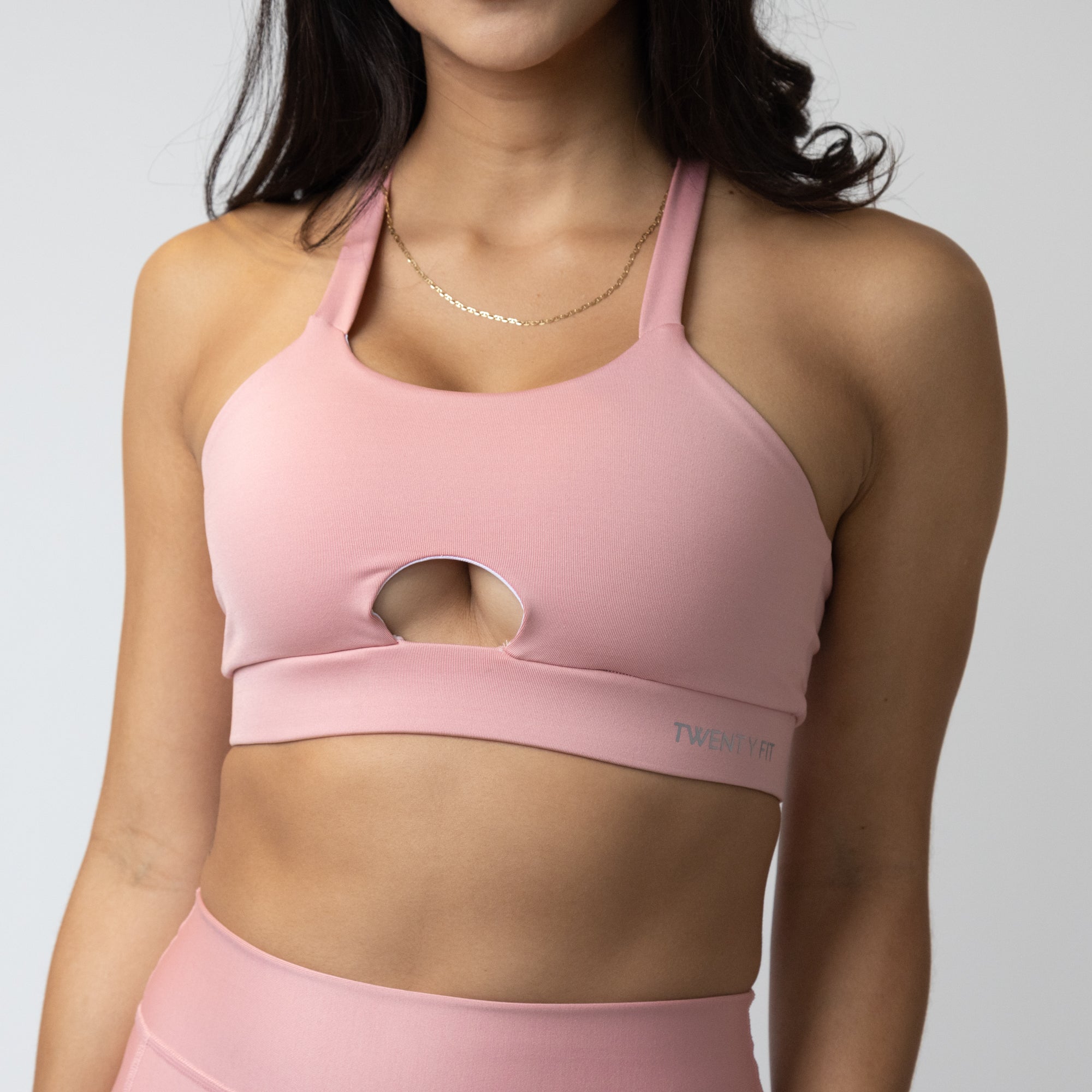 Sports Bra with Front Key-Hole  Sweet Pink – Up10 activewear