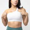 One-Shoulder Strappy Backless Sports Bra | Nude