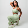 Light green legging, pastel green workout set.