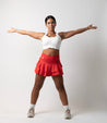 Tennis skirt with built-in shorts | Red