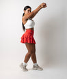 Tennis skirt with built-in shorts | Red
