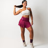 Wine tennis skirt with built-in shorts 