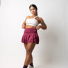 Tennis skirt with built-in shorts | Wine