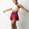 Tennis skirt with built-in shorts | Wine