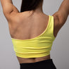 One Shoulder Sports Bra with Lace-Up Front | Sunny Yellow - Up10 activewear