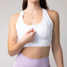 High Impact Zip Front Sports Bra | White - Up10 activewear