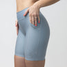 Side-Pocket Biker Shorts | Silver - Up10 activewear