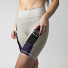 Three-Tone Biker Shorts with Side-Pocket | Sand Beige - Purple - Black - Up10 activewear