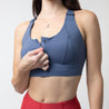 High Impact Zip Front Sports Bra | Indigo Blue - Up10 activewear