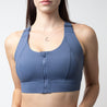 High Impact Zip Front Sports Bra | Indigo Blue - Up10 activewear