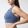 High Impact Zip Front Sports Bra | Indigo Blue - Up10 activewear