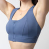 High Impact Zip Front Sports Bra | Indigo Blue - Up10 activewear