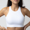 Asymmetric Racerback Sports Bra | White - Up10 activewear