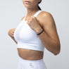 Sheer Mesh Front Sport Bra | White - Up10 activewear