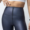 Faux Leather Zip Front Biker Shorts | Dark Grey - Up10 activewear