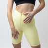 Faux Leather Zip Front Biker Shorts | Lemon Yellow - Up10 activewear
