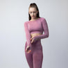 Long Sleeve Workout Crop Top | Dusty Pink - Up10 activewear