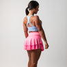 Tennis skirt with built-in shorts | Neon pink