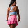 Neon pink tennis skirt with built-in shorts 