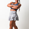 Grey tennis skirt with built-in shorts 