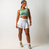 White tennis skirt with built-in shorts 