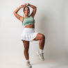White tennis skirt with built-in shorts 